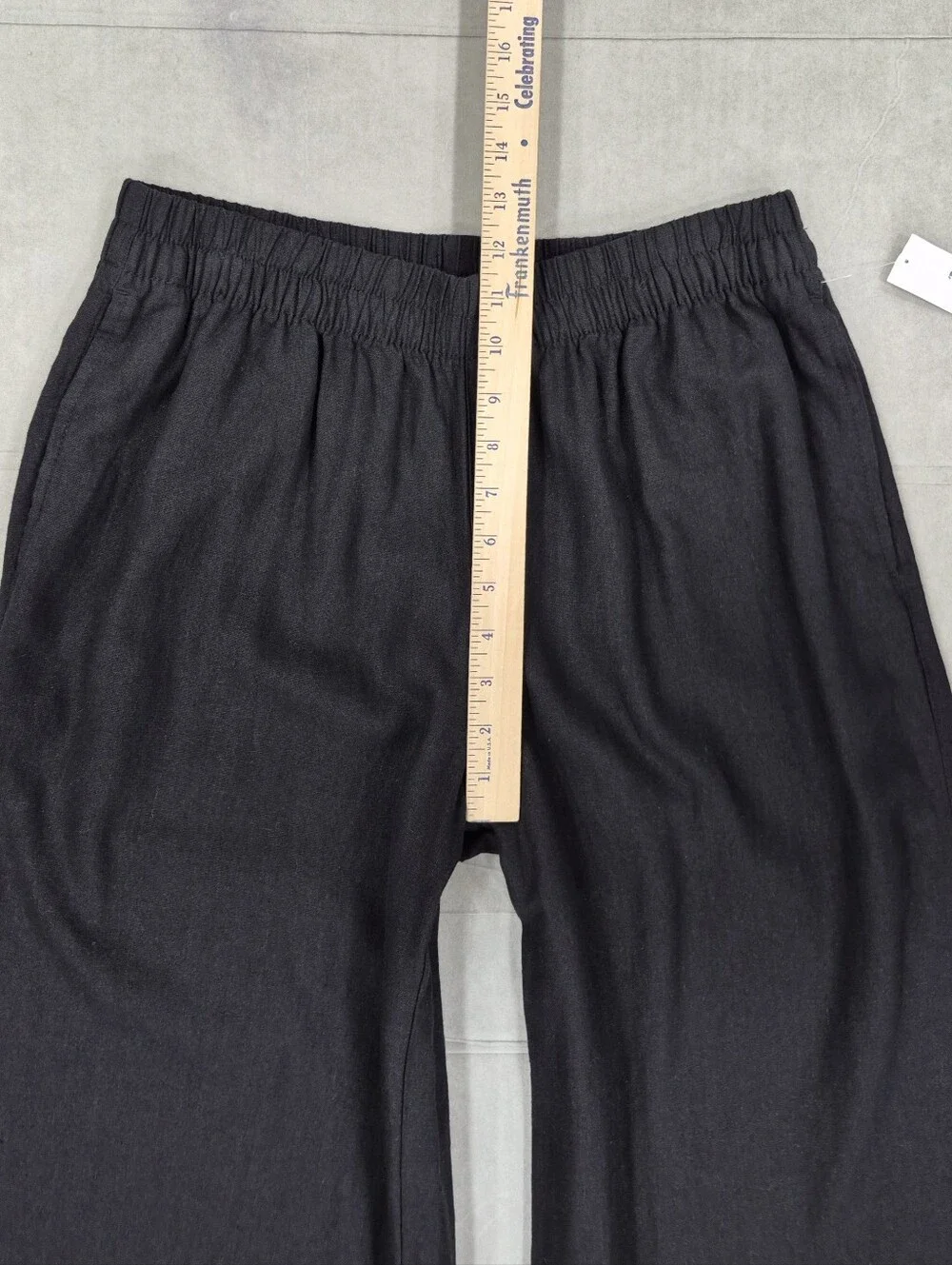 Old Navy Super Wide Leg Linen blend pants women's medium black high rise pull on